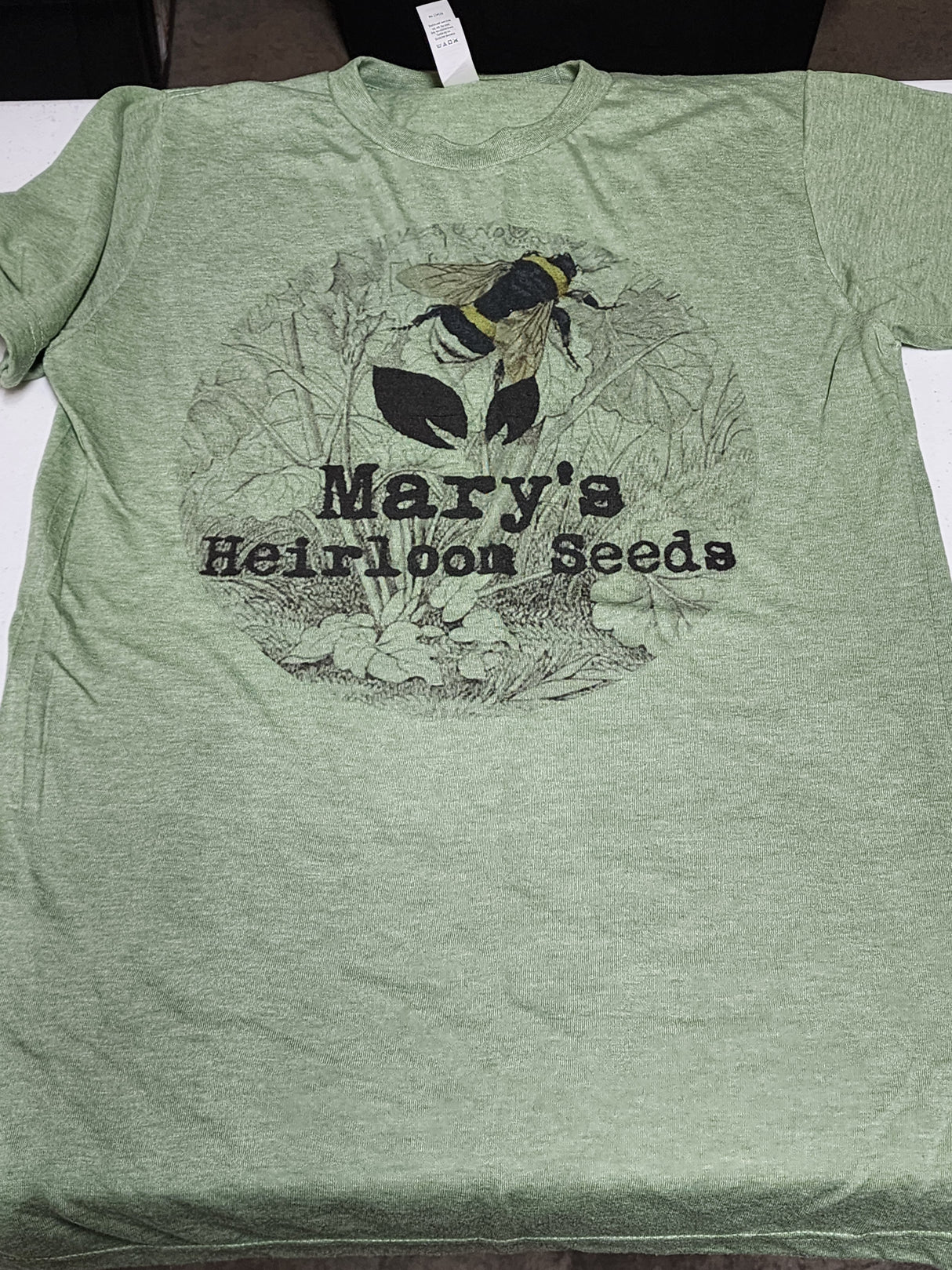 Mary's Heirloom Seeds Shirt "Bee"- "Sage"