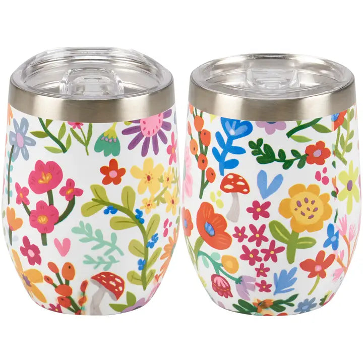 Happy Flowers Coffee/Wine Tumbler