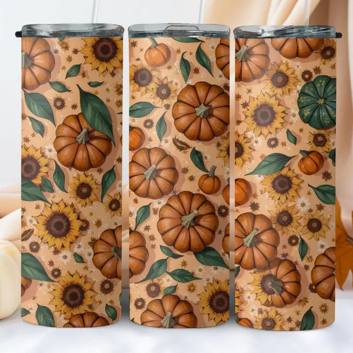 Pumpkins & Sunflowers 20oz Stainless Steel Tumbler