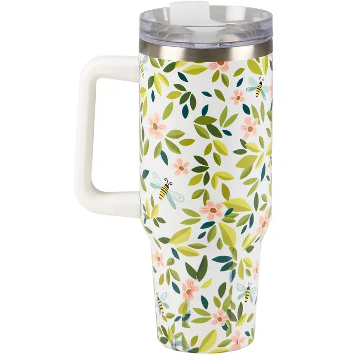 Flowers and Bees Travel Mug