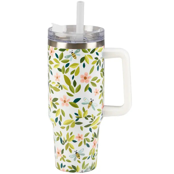 Flowers and Bees Travel Mug