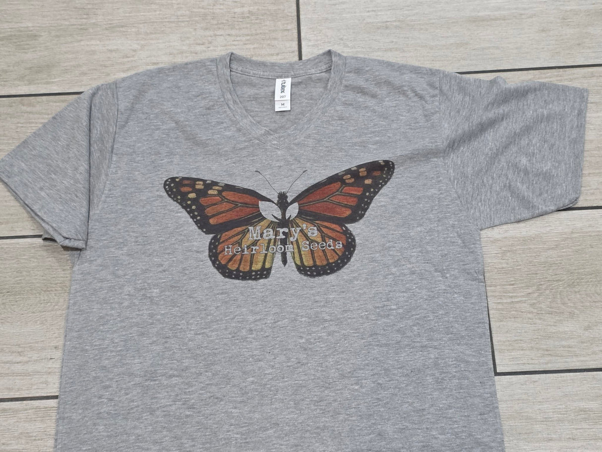 "Butterfly" Mary's Heirloom Seeds V-Neck Shirt