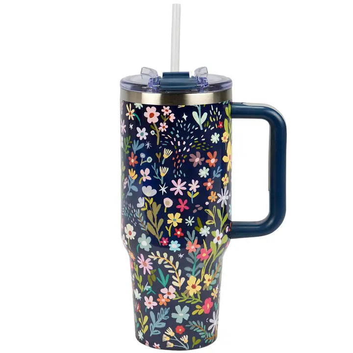 Dark Florals Travel Mug