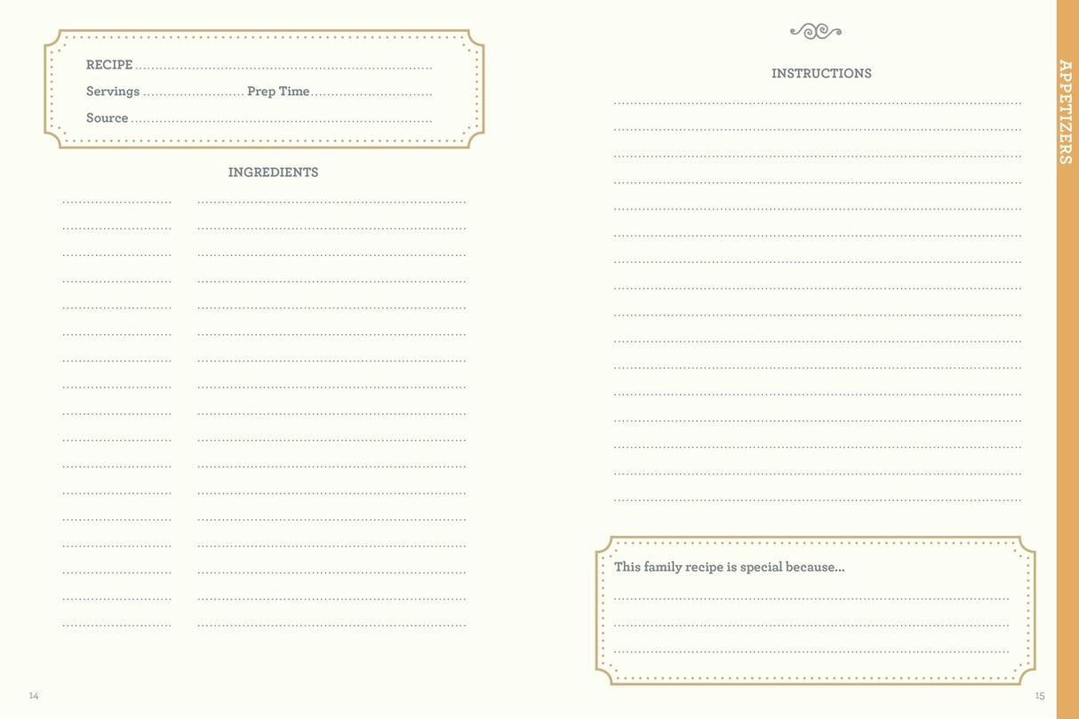 "Our Family Recipes" Record Book