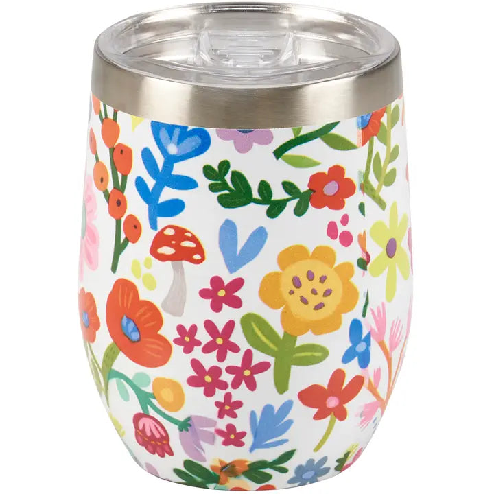 Happy Flowers Coffee/Wine Tumbler