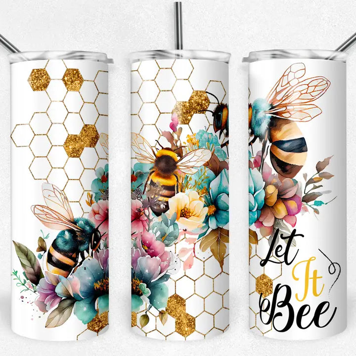 Let It Bee, Honeybee 20oz Skinny Tumbler