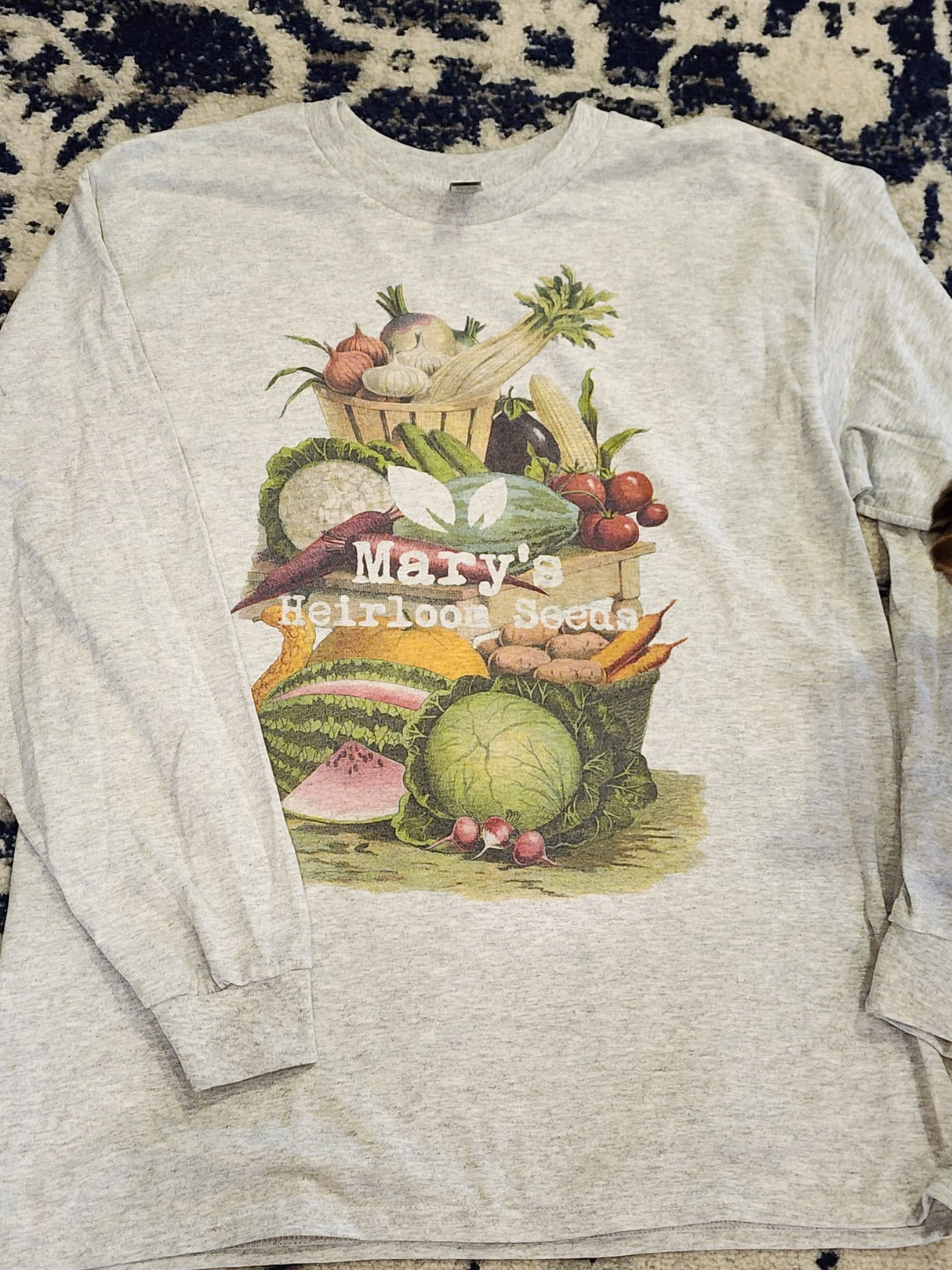 Veggie Basket - Long Sleeve- Mary's Heirloom Seeds Shirt