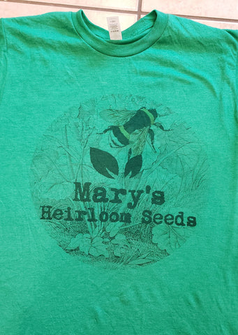 Mary's Heirloom Seeds BEE Shirt - Kelly Green