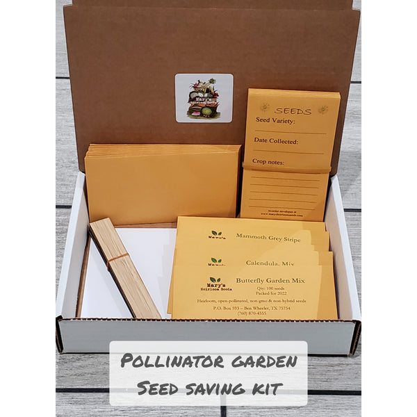 Seed Saving Kit Pollinator Garden Mary's Heirloom Seeds