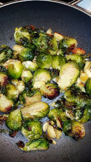 Roasted Brussels Sprouts & Garlic