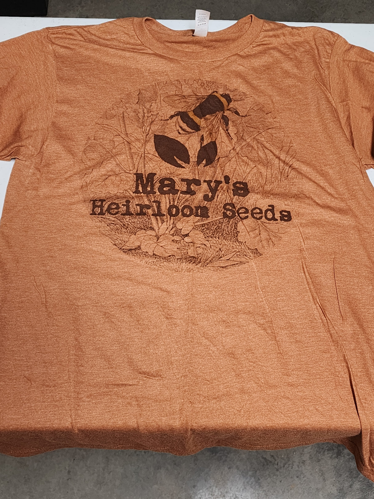 Mary's Heirloom Seeds Shirt  "Bee"- "Rust"