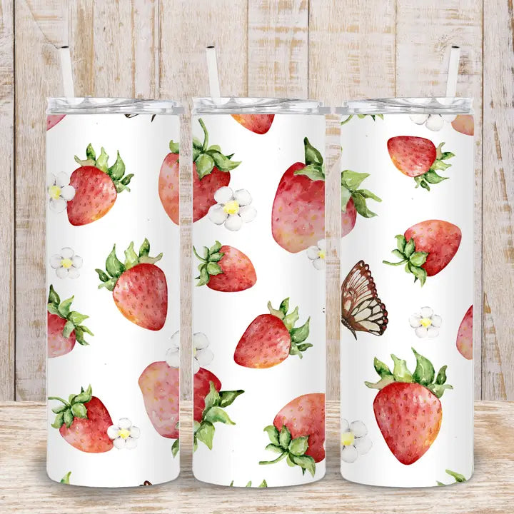 Strawberry Garden 20oz Stainless Steel Tumbler