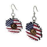 Sunflower- American Flag Earrings