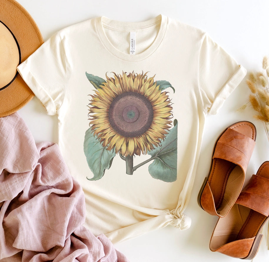 Vintage Sunflower T-Shirt - Cream